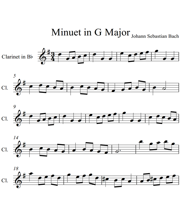 Minuet in G Major Clarinet Piano - photo 15