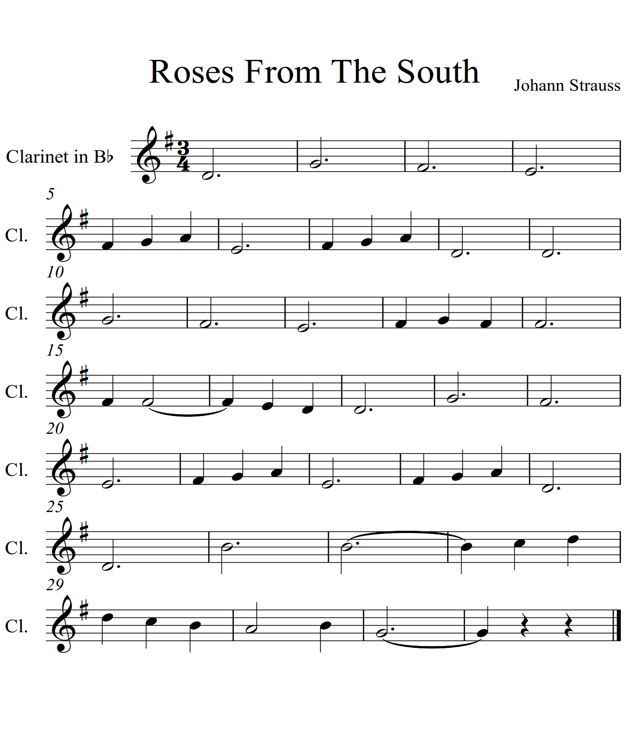 Roses From The South Clarinet Piano - photo 29