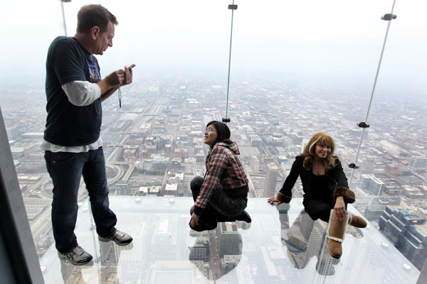 This enclosed glass ledge juts out from the 103rd floor of Willis Tower the - photo 3