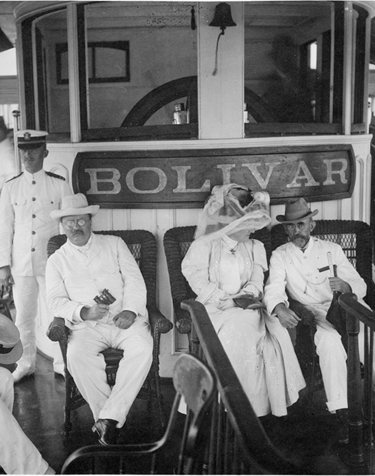 Theodore Roosevelt Edith Roosevelt and Joseph Bucklin Bishop aboard the - photo 1