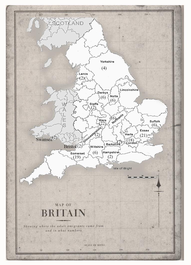 of Britain showing where the adultemigrants came from and in what numbers - photo 4