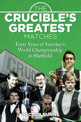 Hector Nunns The Crucibles Greatest Matches: Forty Years of Snookers World Championship in Sheffield