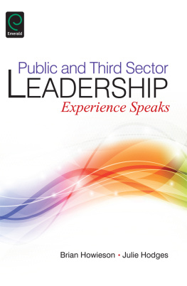 Brian Howieson Public and Third Sector Leadership: Experience Speaks