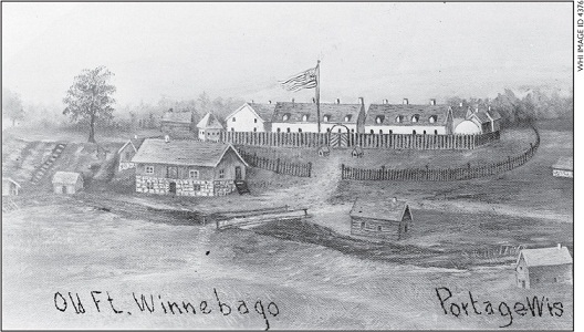 A postcard showing what Fort Winnebago looked like in 1834 Wisconsins History - photo 8