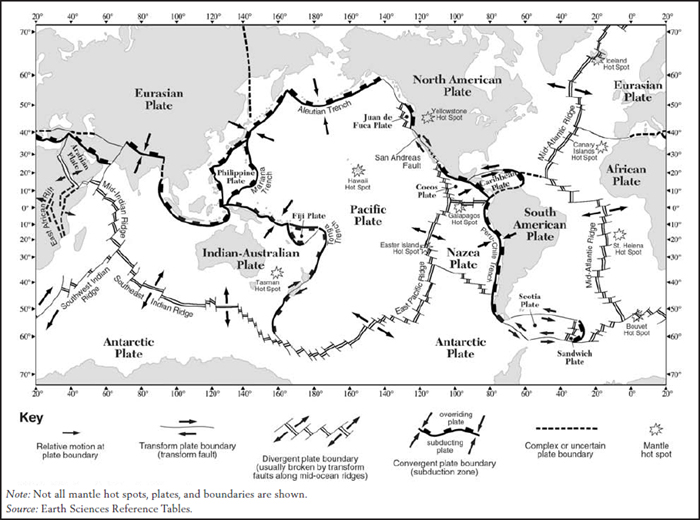 Tectonic plates Typical tracks of tropical cyclones regional names and - photo 2