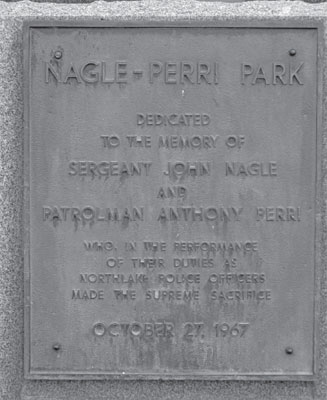 A plaque in Northlakes Nagle-Perri Park that commemorates the lives of the two - photo 4