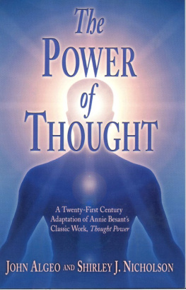 John Algeo - The Power of Thought: A Twenty-First Century Adaptation of Annie Besants Thought Power