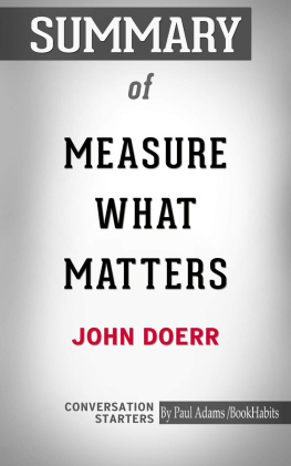 Paul Adams - Summary of Measure What Matters