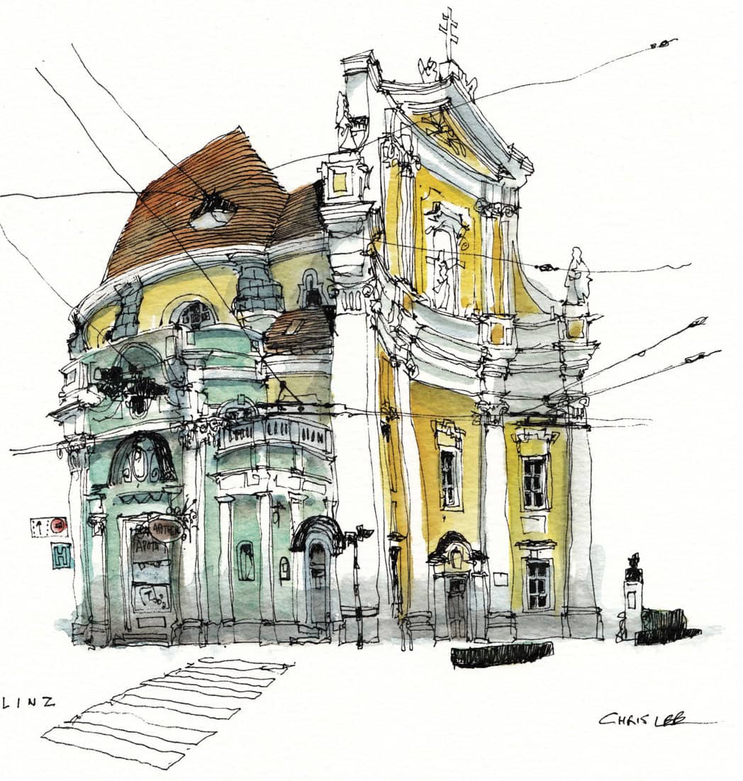 CHRIS LEE LINZ AUSTRIA Medium pigment pen and watercolour Dimensions 20 - photo 3