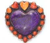 purple heart DM Lee hammered metal heart Omega rhinestone bomb - photo 9