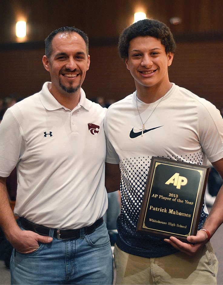 Patrick Mahomes holds his award as the Texas Associated Press Sports Editors - photo 6