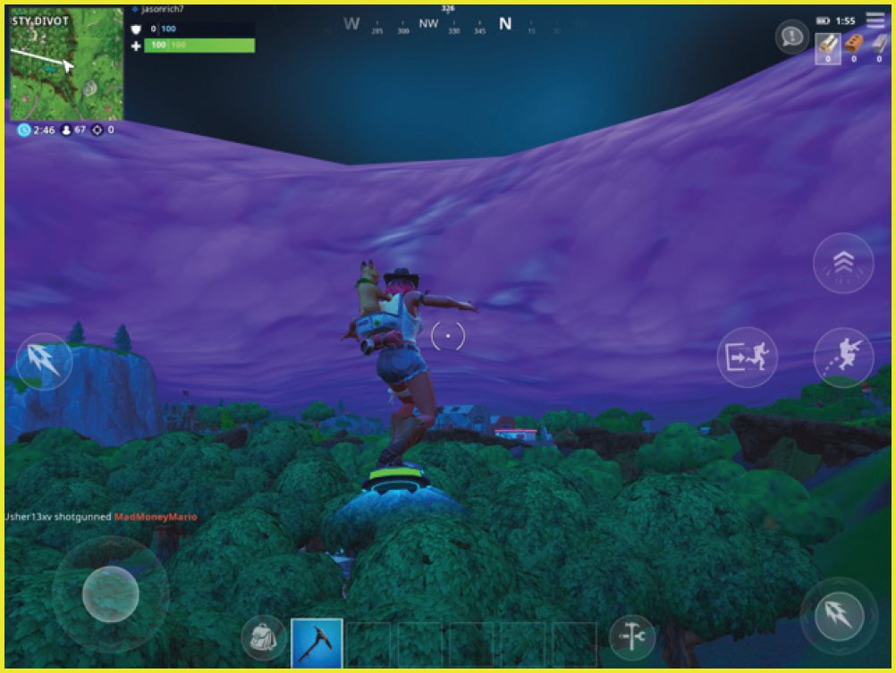 Shown here is a soldier riding a hoverboard around the island within the iPad - photo 14