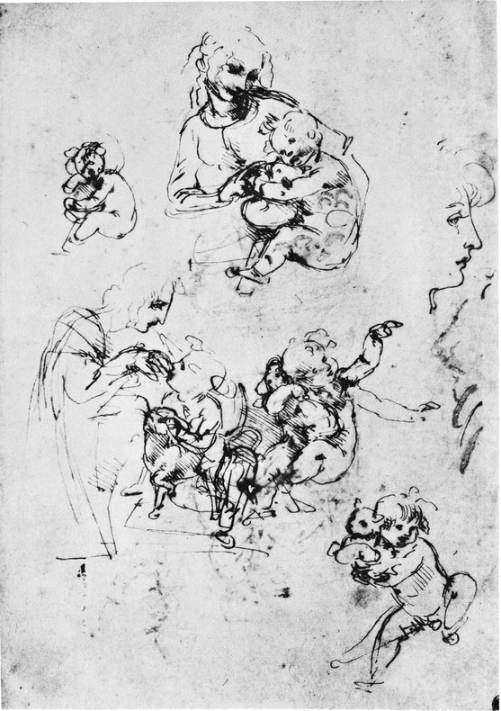 9 Studies for a Madonna with Cat Ca 1480 Pen London British Museum - photo 10