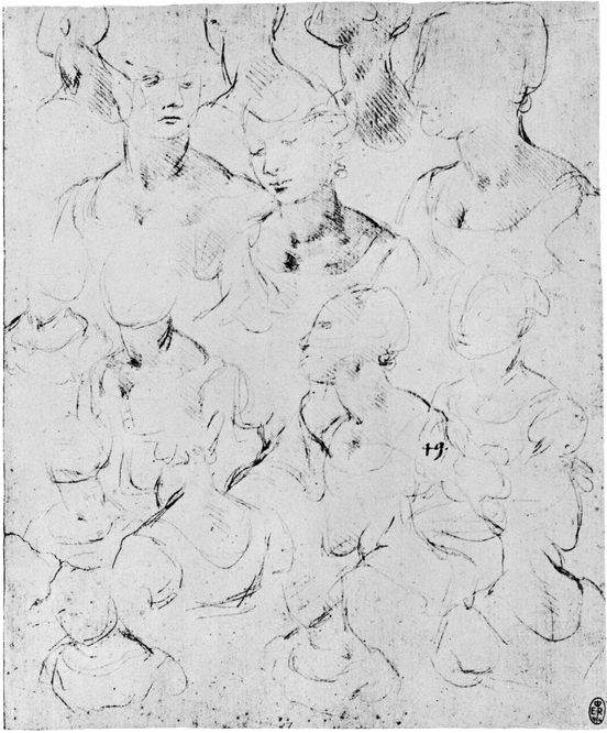 12 Shoulder-length studies of a woman Ca 1480 Silverpoint Royal Library - photo 13