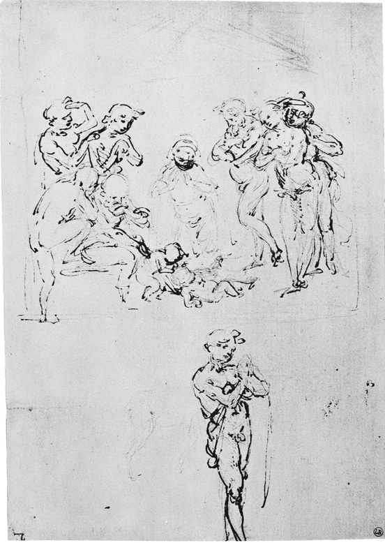 14 Studies for an Adoration of the Shepherds Ca 1480 Pen 215 150 mm - photo 15