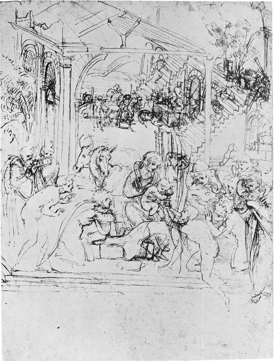 15 Full compositional study for The Adoration of the Magi Ca 1481 Pen 280 - photo 16