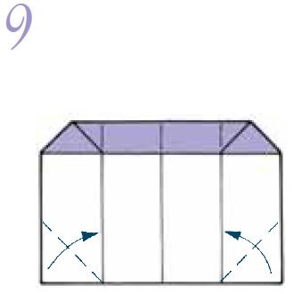 Valley fold the bottom corners up to meet their adjacent vertical fold-lines - photo 10