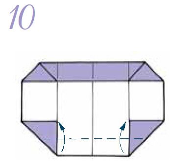 Valley fold the bottom edge up to lie along the top edges of the two triangles - photo 11