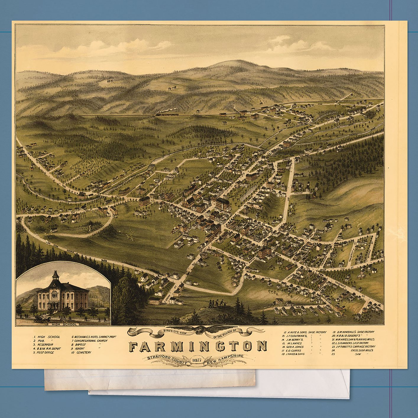 Map of Farmington New Hampshire 1877 a poor family and in a day when - photo 8