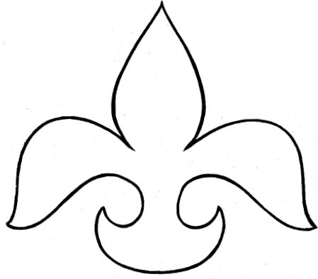 Actual-size pattern for the Fleur-de-Lis Cut four in gold felt and stitch two - photo 2