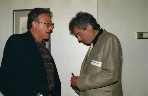 Lorne interviewing Gus Maue during Moes induction Don Vickery Photography - photo 13