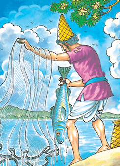 One day Gopal got a big fish in his net He felt very happy because he and his - photo 3