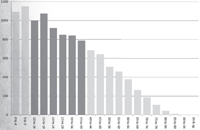 Age structure of male population of Kidderminster in 1911 The dark bars - photo 5