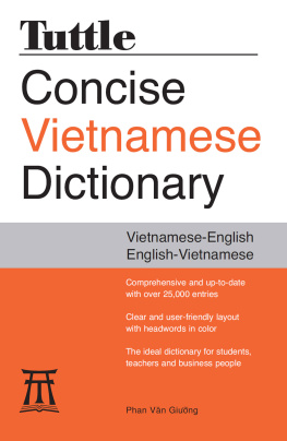 Phan Van Giuong - Tuttle Concise Vietnamese Dictionary: Vietnamese-English English-Vietnamese