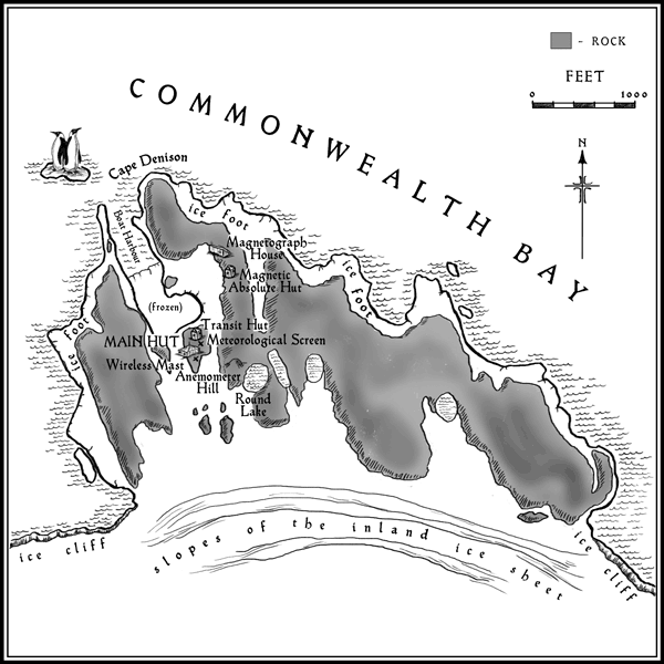 A map showing the position of the expedition huts and the surrounding features - photo 5