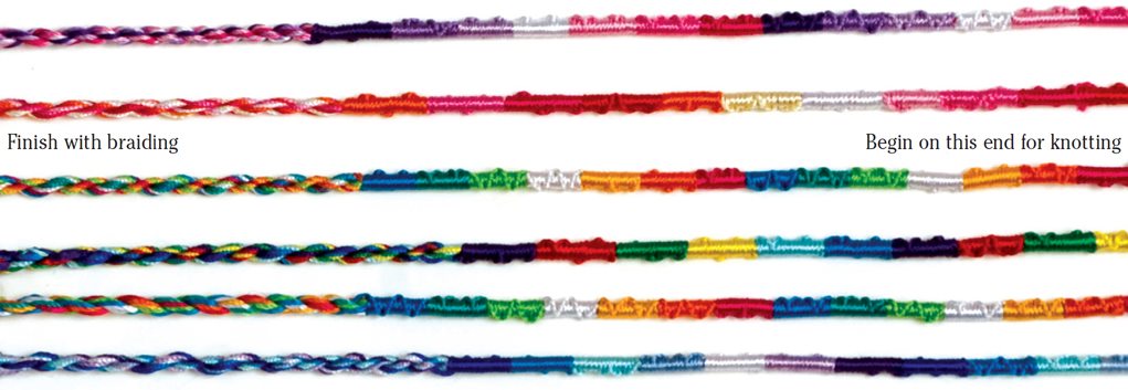 French Twist Overhand Knot Begin a Bracelet Cut 7 floss colors to 72 in - photo 4