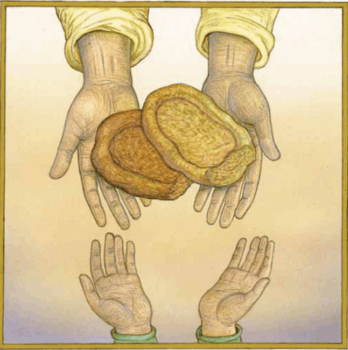 Jesus took the loaves of bread in his hands He said a prayer to God to thank - photo 24