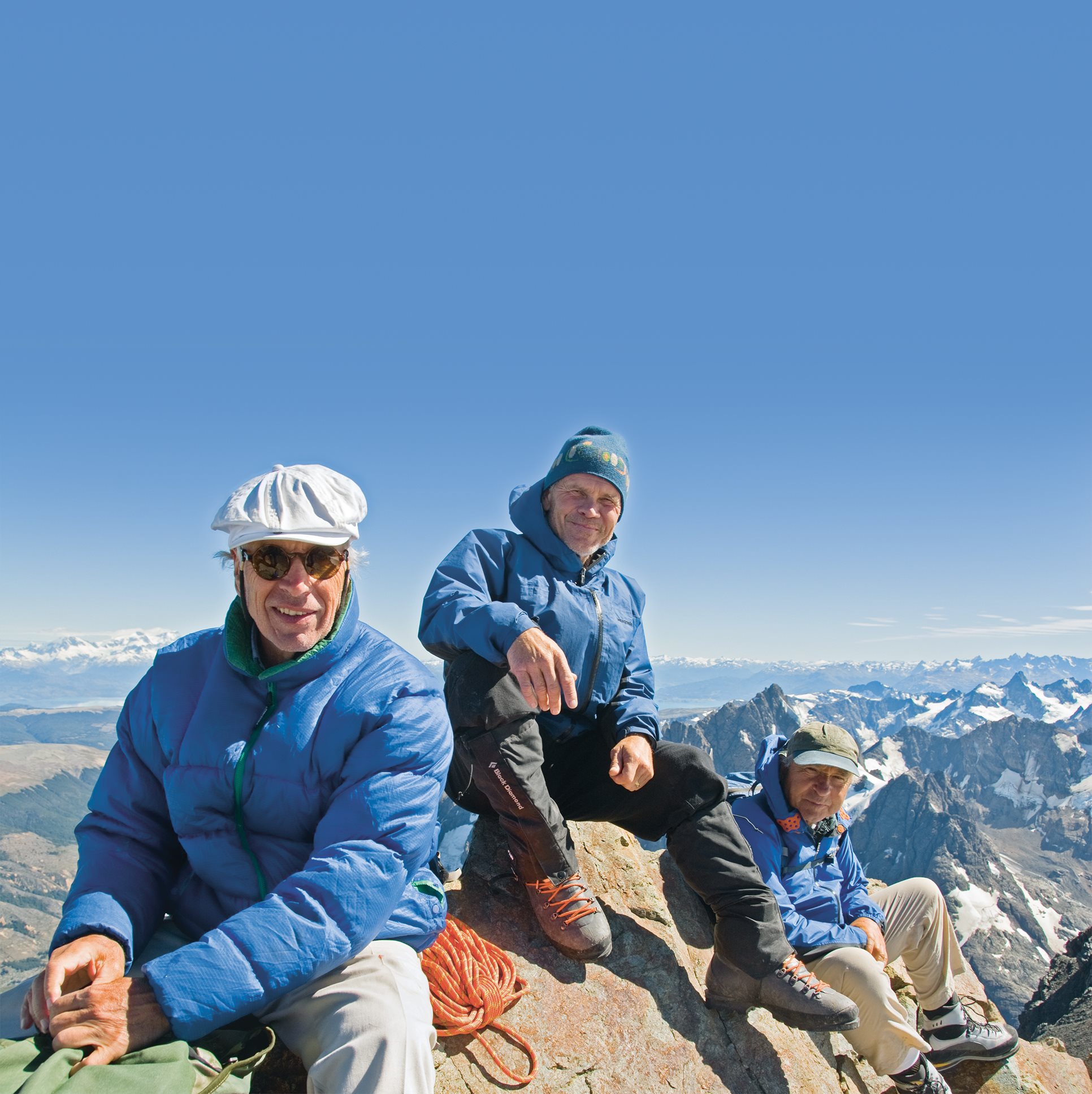 Doug Tompkins me and Yvon Chouinard l to r on the summit of a previously - photo 7