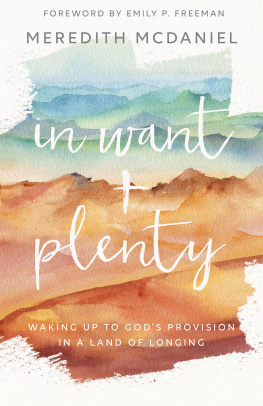 Meredith McDaniel - In Want + Plenty: Waking Up to Gods Provision in a Land of Longing