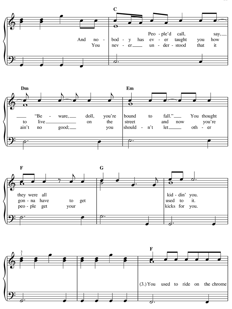 Bob Dylan Songbook for Easy Piano - photo 29