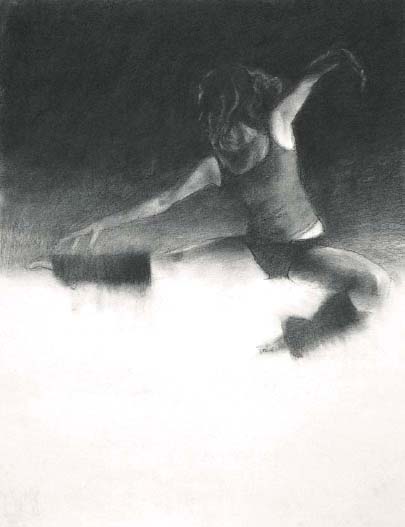 Dancers Leap Charcoal and black pastel on artists vellum 20 18 51cm 46cm - photo 7