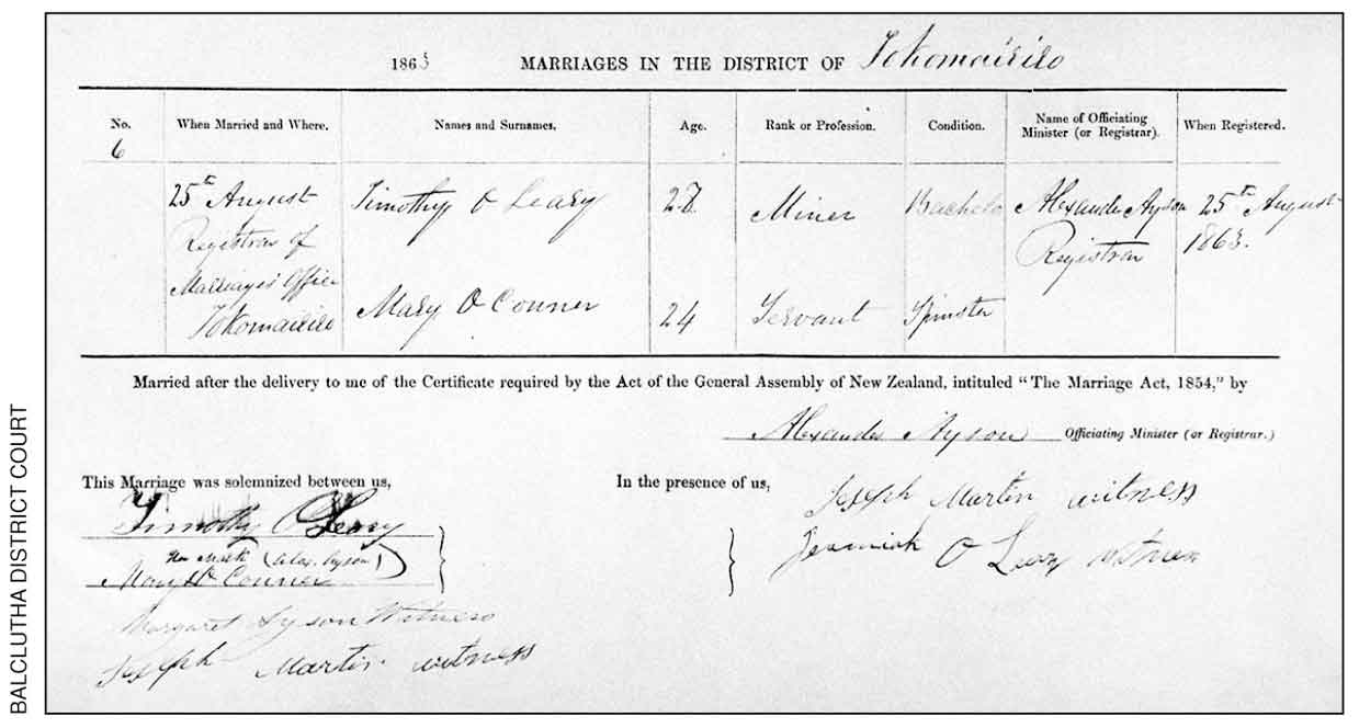 Timothy and Mary OLearys marriage registration Timothy and Mary OLeary set up - photo 3