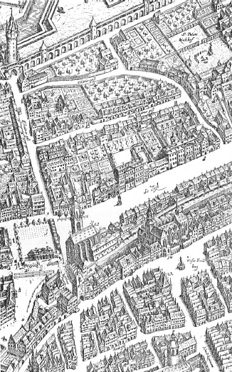 A segment from a 1770 map of the City of Frankfurt by Matthias Merian Table - photo 5