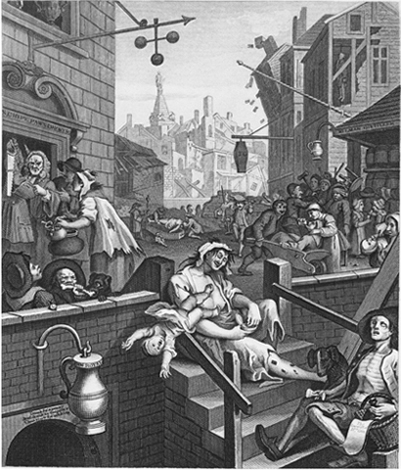 The defining image of the gin craze William Hogarths Gin Lane 1751 - photo 2