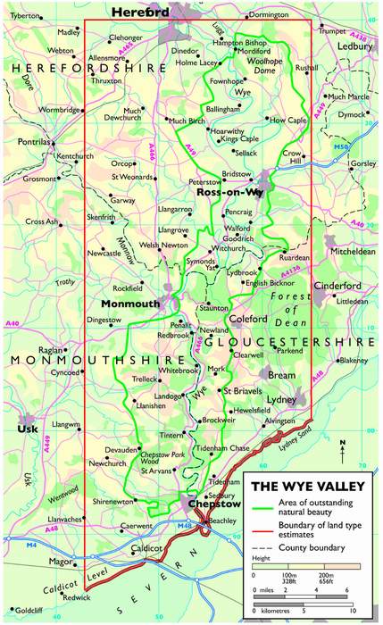 FRONTISPIECE The Wye Valley The boundary of the AONB defines the core of the - photo 1