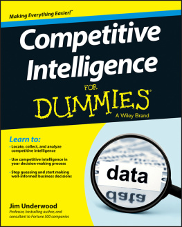 James D. Underwood - Competitive Intelligence for Dummies