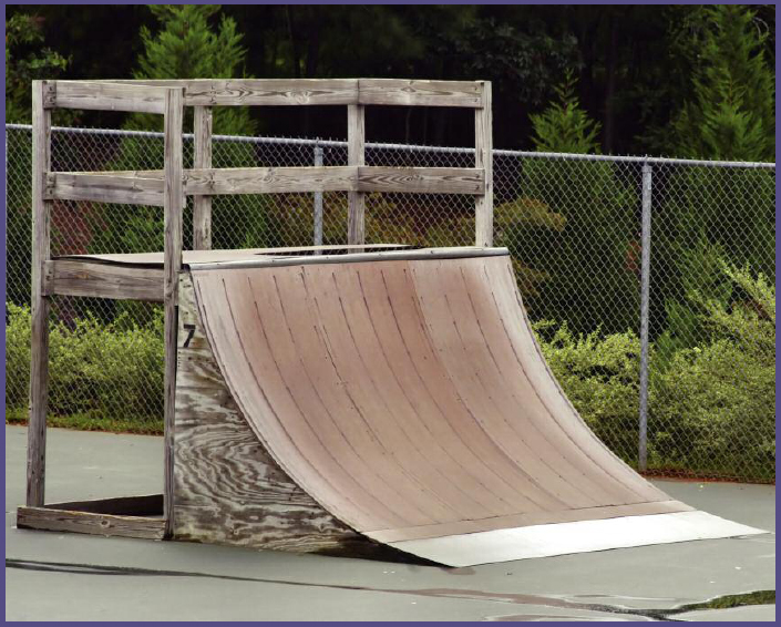 A quarterpipe ramp is a good place to practice simple vert skating tricks - photo 14