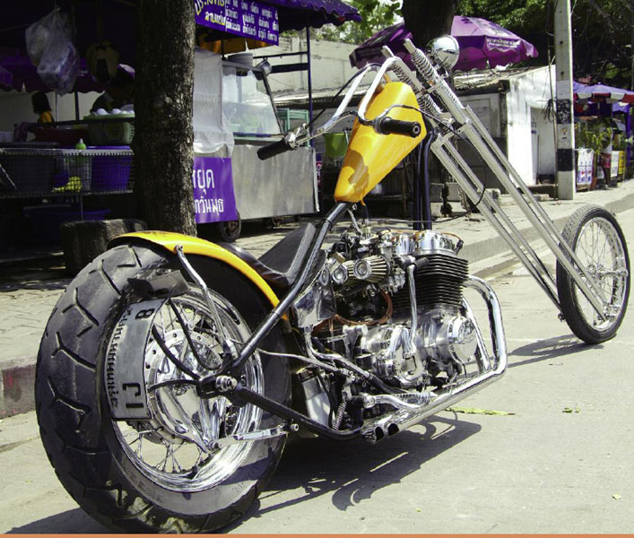 Choppers with extended forks perform well in a straight line but handle poorly - photo 7