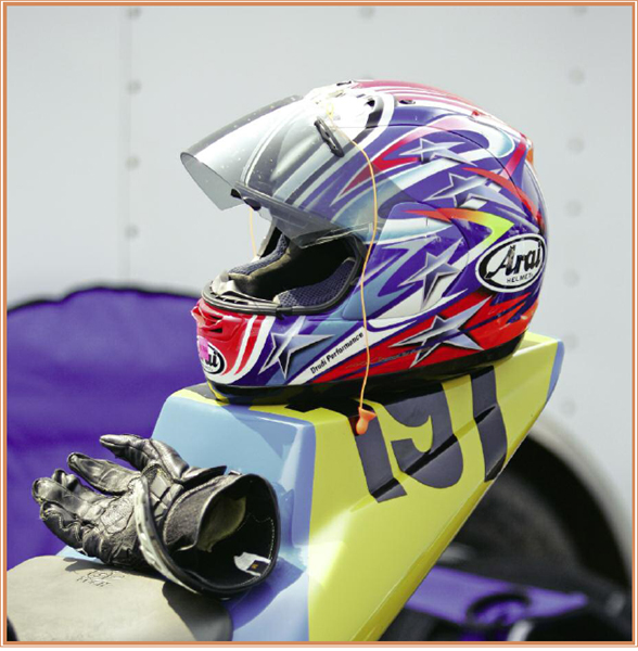 A helmet gloves and ear plugs protect riders HEADS UP Full face helmets - photo 3