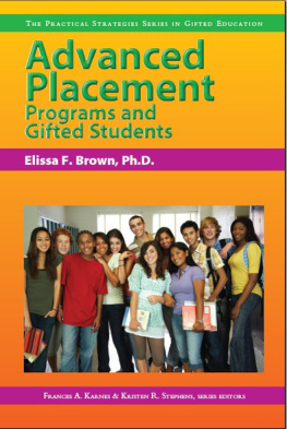 Elisaa F. Brown - Advanced Placement Programs and Gifted Students