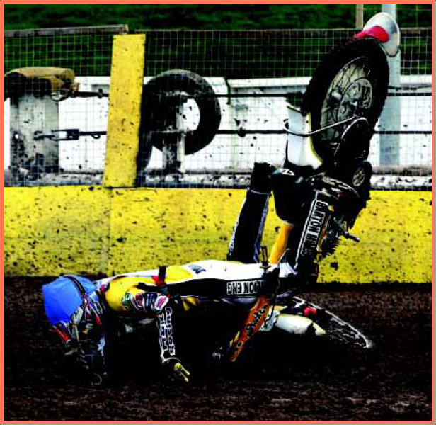 A rider hits the dirt after his bike sheds a chain 2006 Rourke Publishing LLC - photo 10