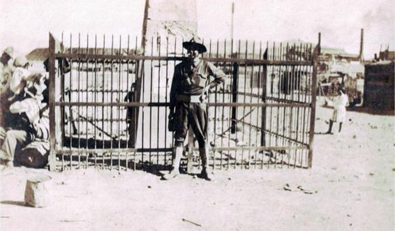 An American soldier poses in front of one of the monuments that marked the - photo 5