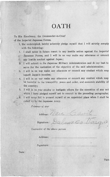 The Japanese military government required American civilians to sign an oath of - photo 3