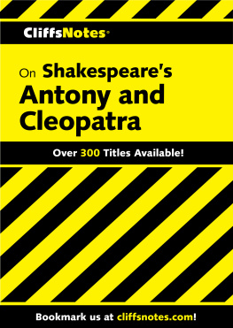 James F. Bellman - Cliffsnotes on Shakespeares Antony and Cleopatra