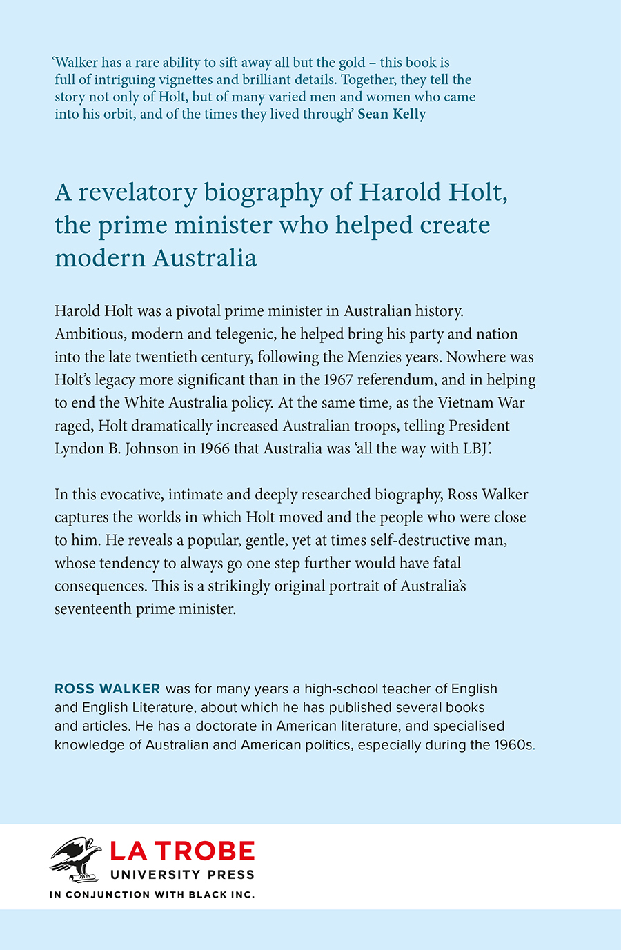 PRAISE FOR HAROLD HOLT Ross Walker has uncovered an intriguing blend In - photo 1