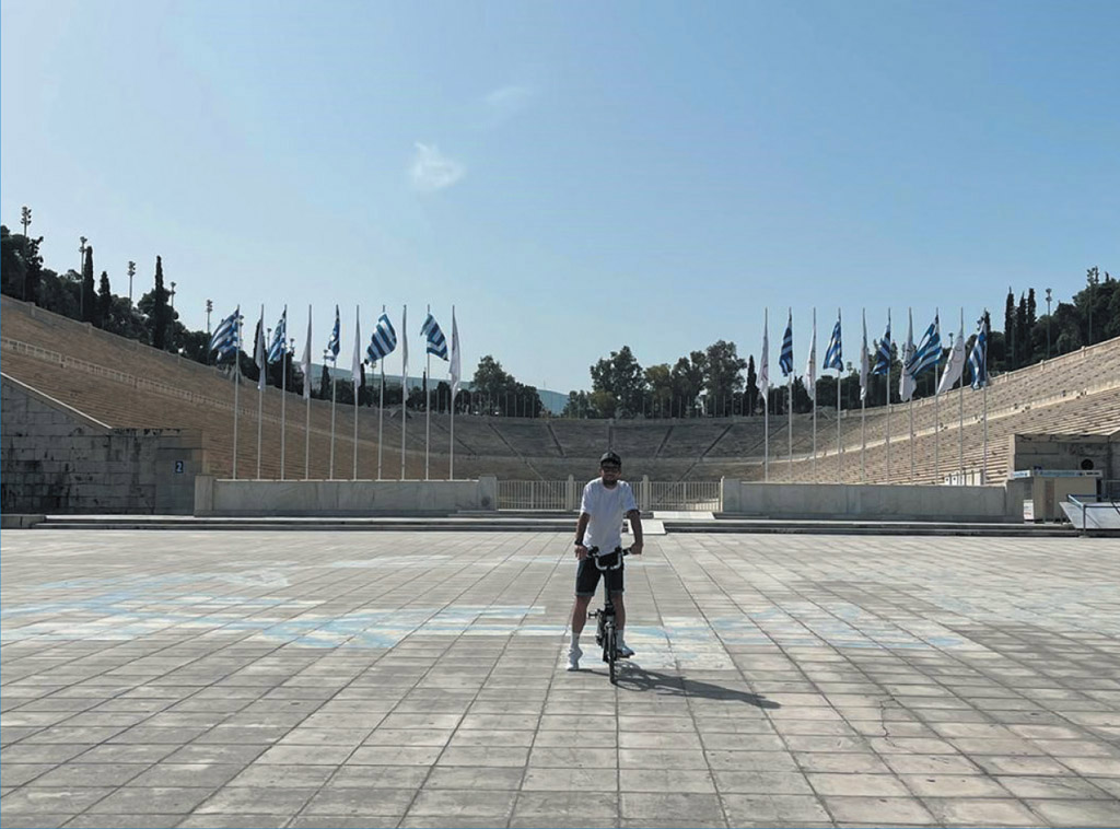 At the Modern Olympic Stadium during my rest day on the Brompton Tour of - photo 13